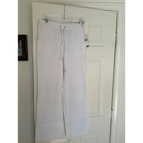 Chelsea & Theodore Womens  Linen Pants Color Cloud White Size Small New Sku 1028 - Picture 1 of 14